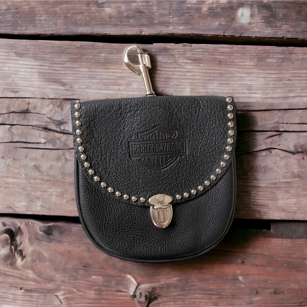Harley-Davidson Black Leather Studded Satchel